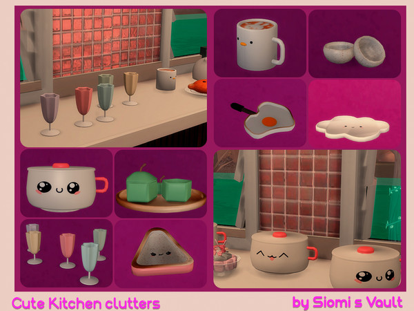 Sims 4 — Cute Kitchen clutters by siomisvault — I made this set I'm not sure why but it's so cute hjbhvg I hope you like