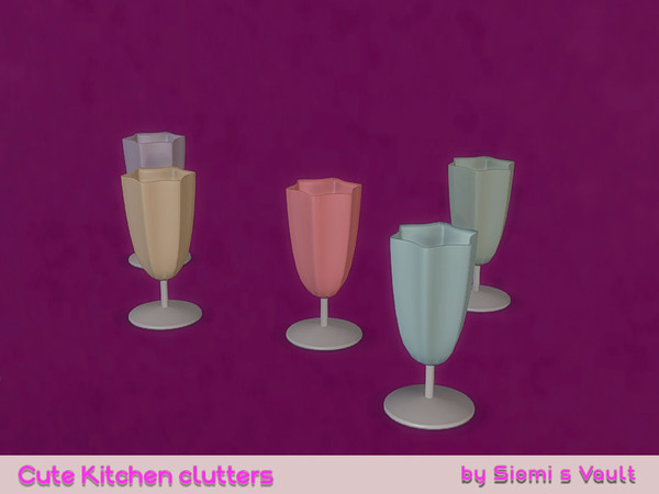 Sims 4 — Cute Kitchen Clutter - Flower cup by siomisvault — I made this set I'm not sure why but it's so cute hjbhvg I