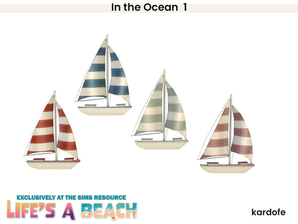 Sims 4 — Life's a Beach_kardofe_In the Ocean_Sailboat by kardofe — First part of a set of beach and sea themed wall