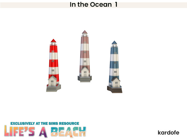 Sims 4 — Life's a Beach_kardofe_In the Ocean_Sea lighthouse by kardofe — First part of a set of beach and sea themed wall