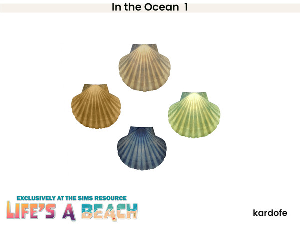 Sims 4 — Life's a Beach_kardofe_In the Ocean_Seashell by kardofe — First part of a set of beach and sea themed wall
