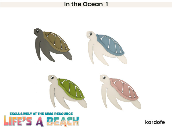 Sims 4 — Life's a Beach_kardofe_In the Ocean_Turtle by kardofe — First part of a set of beach and sea themed wall