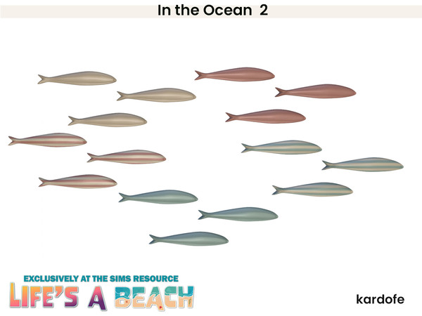 Sims 4 — Life's a Beach_kardofe_In the Ocean_Fish 2 by kardofe — Second part of this set of beach themed wall