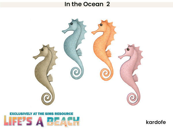 Sims 4 — Life's a Beach_kardofe_In the Ocean_Seahorse by kardofe — Second part of this set of beach themed wall