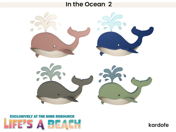 Sims 4 — Life's a Beach_kardofe_In the Ocean_Whale by kardofe — Second part of this set of beach themed wall decorations,