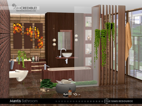 Sims 4 — Mantis Mirror by SIMcredible! — When we first created this set, it had a modern vibe. But since it was many