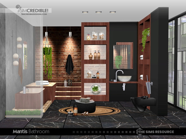 Sims 4 — Mantis Tub by SIMcredible! — When we first created this set, it had a modern vibe. But since it was many years