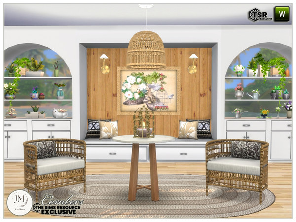 Sims 4 — Combers dining room by jomsims — Modernity, as often. But also a slightly country style. Bright colors and a