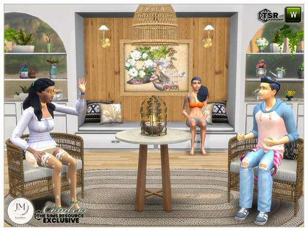 Sims 4 — combers dining room table by jomsims — Modernity, as often. But also a slightly country style. Bright colors and