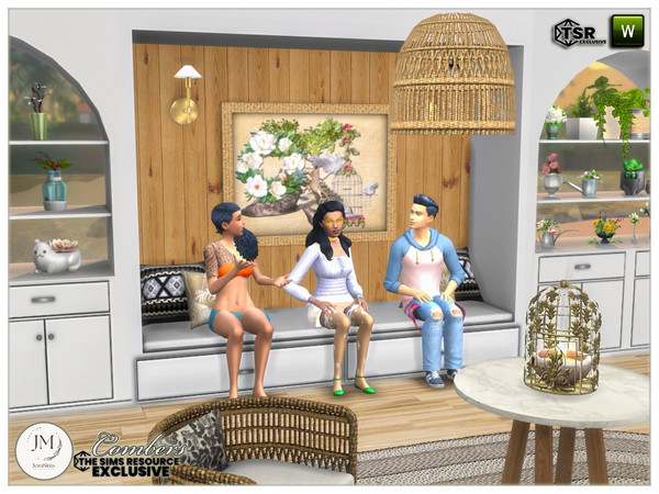 Sims 4 — combers dining room cage deco by jomsims — Modernity, as often. But also a slightly country style. Bright colors