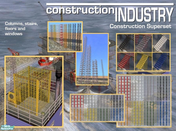 Sims 2 — Construction Industry Build Superset by Cyclonesue — All the build items from the Construction Industry series.