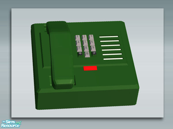 Sims 2 — Table Phone - Green by Shakeshaft — Part of a new phone mesh set, set includes the Phone Base Meshes and Handset