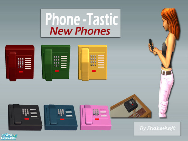 Sims 2 — Phone - Tastic by Shakeshaft — A new phone mesh set, set includes the Phone Base Meshes and Handset Meshes both