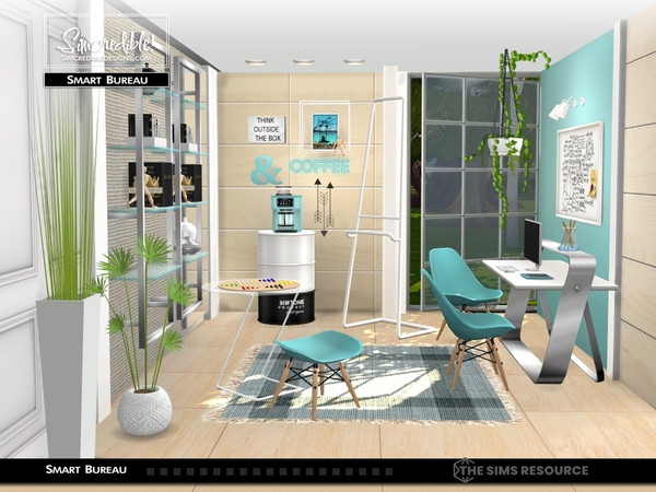 Sims 4 — Smart Bureau Coffee maker by SIMcredible! — Every time our sims need to develop some skills, we use the same