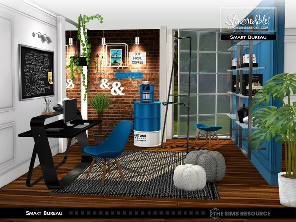 Sims 4 — Smart Bureau Desk by SIMcredible! — Every time our sims need to develop some skills, we use the same objects to