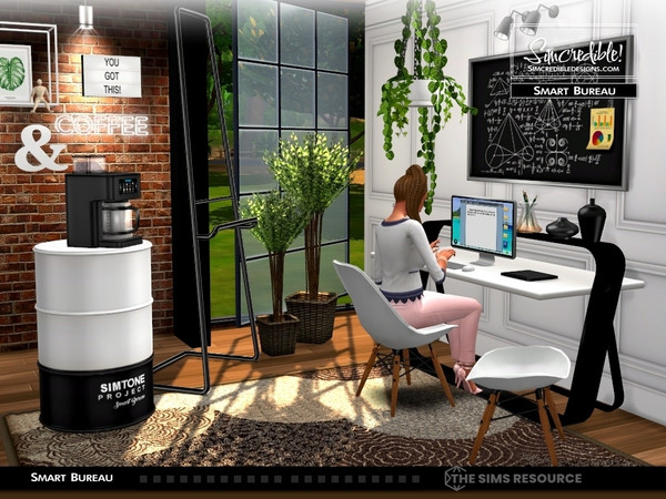 Sims 4 — Smart Bureau Easel by SIMcredible! — Every time our sims need to develop some skills, we use the same objects to