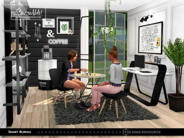 Sims 4 — Smart Bureau Hanging Plant by SIMcredible! — Every time our sims need to develop some skills, we use the same