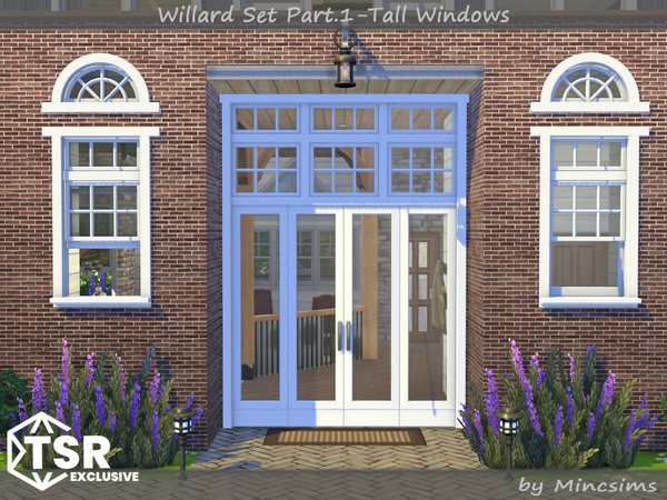 Sims 4 — Willard Tall Window  2x2 Open by Mincsims — The set consists of 12 packages. This "Tall windows Set"