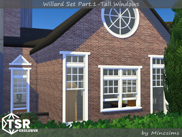 Sims 4 — Willard Tall Window 2x2 by Mincsims — The set consists of 12 packages. This "Tall windows Set" has