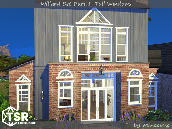 Sims 4 — Willard Tall Window 3x2 by Mincsims — The set consists of 12 packages. This "Tall windows Set" has