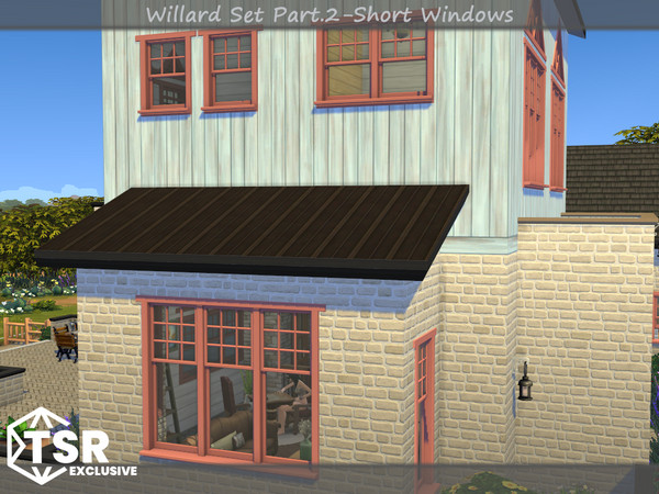 Sims 4 — Willard Short Window 1x3 Open by Mincsims — The set consists of 12 packages. This "Short windows Set"