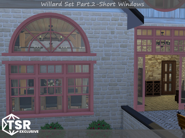 Sims 4 — Willard Short Window 2x2 Open by Mincsims — The set consists of 12 packages. This "Short windows Set"