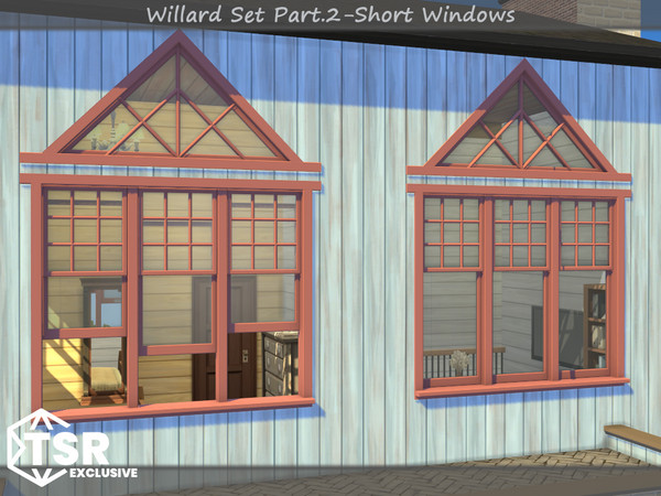 Sims 4 — Willard Short Window 2x2 by Mincsims — The set consists of 12 packages. This "Short windows Set" has