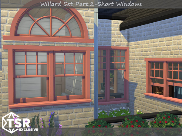 Sims 4 — Willard Short Window 2x3 Open by Mincsims — The set consists of 12 packages. This "Short windows Set"