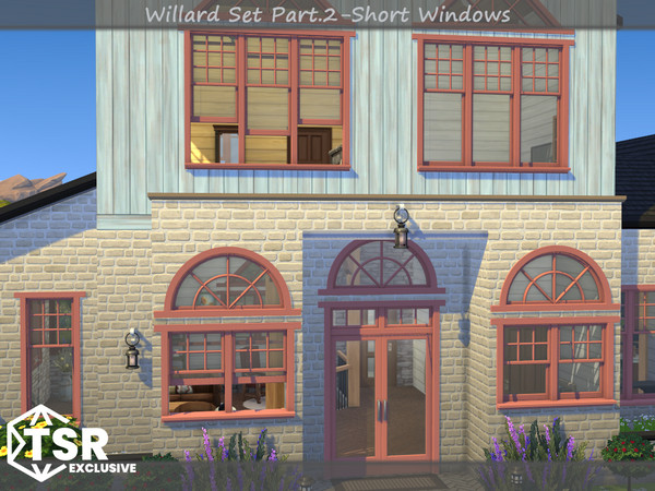 Sims 4 — Willard Short Window 3x3 by Mincsims — The set consists of 12 packages. This "Short windows Set" has
