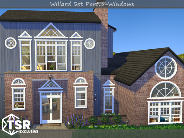 Sims 4 — Willard Circle Window 1x1 by Mincsims — The set consists of 9 packages. This "Tall windows Set" has