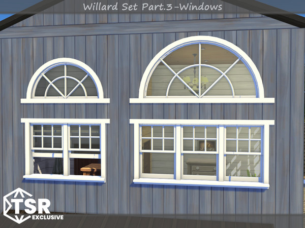 Sims 4 — Willard Circle Window 2x2 by Mincsims — The set consists of 9 packages. This "Tall windows Set" has