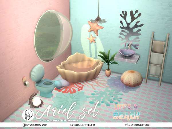 Sims 4 — Ariel - Ceiling lamp (medium) by Syboubou — Introducing the Ariel bathroom set, a vibrant collection created for