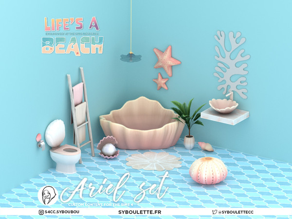 Sims 4 — Ariel - Ceiling lamp (short) by Syboubou — Introducing the Ariel bathroom set, a vibrant collection created for