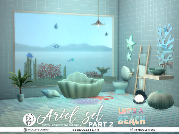 Sims 4 — Ariel - Plant Palm by Syboubou — Introducing the Ariel bathroom set, a vibrant collection created for the Life a