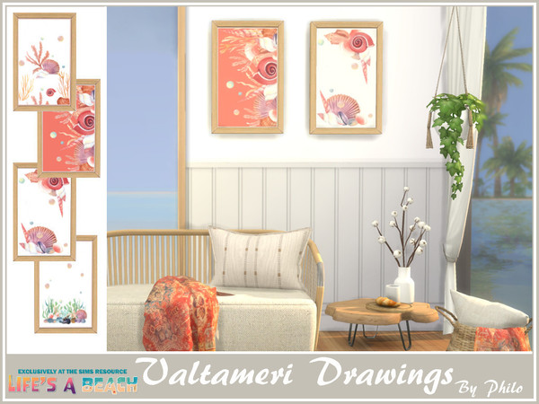 Sims 4 — Life's a Beach Valtameri Drawings by philo — Pretty watercolors inspired by the sea.