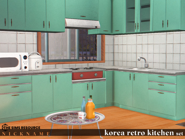 Sims 4 — korea retro kitchen set by NICKNAME_sims4 — korea retro kitchen set 10 package files. korea retro kitchen