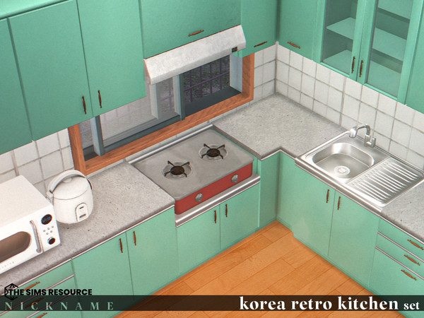 Sims 4 — korea retro kitchen set_Cooktop counter by NICKNAME_sims4 — korea retro kitchen set 10 package files. korea