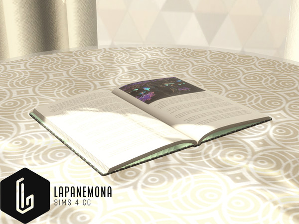 Sims 4 — Open book - Eclectic set by Lapanemona — 290 polygons, 3 swatches