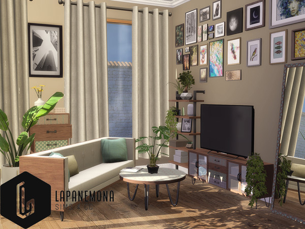 Sims 4 — Eclectic set by Lapanemona — 15 items to create a colorful, eclectic place for your sims: Yellow flowers: 1368