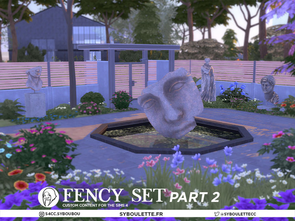 Sims 4 — Fency - Igor Mitoraj statue by Syboubou — It's been a while since a made a proper entrance set with new fences