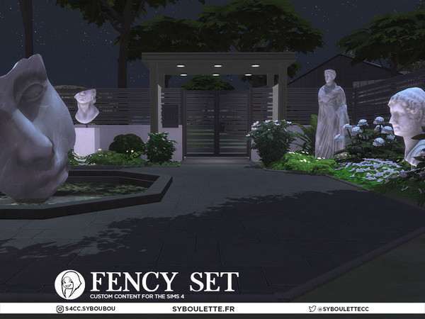 Sims 4 — Fency - Intercom by Syboubou — It's been a while since a made a proper entrance set with new fences and gates.