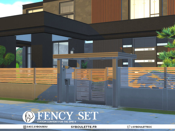Sims 4 — Fency - Mailbox by Syboubou — It's been a while since a made a proper entrance set with new fences and gates.