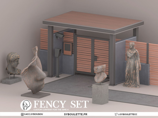 Sims 4 — Fency - Polyhymnia statue by Syboubou — It's been a while since a made a proper entrance set with new fences and