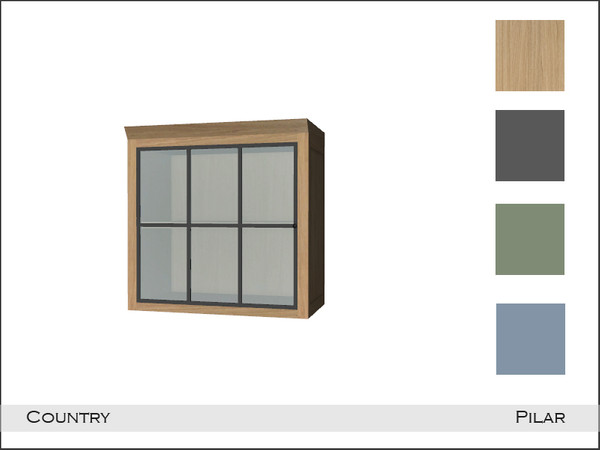 Sims 4 — Country Cabinet1 by Pilar — Country kitchen in various colors