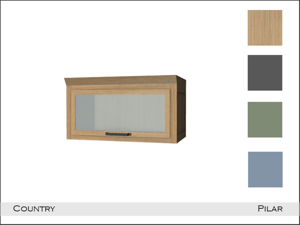 Sims 4 — Country Cabinet2 by Pilar — Country kitchen in various colors