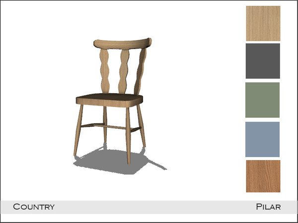 Sims 4 — Country DiningChair by Pilar — Country kitchen in various colors