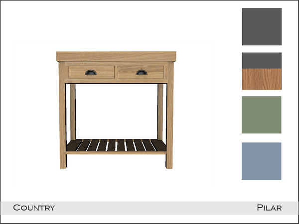 Sims 4 — Country EndTable by Pilar — Country kitchen in various colors