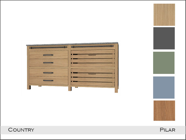 Sims 4 — Country Sideboard2 by Pilar — Country kitchen in various colors