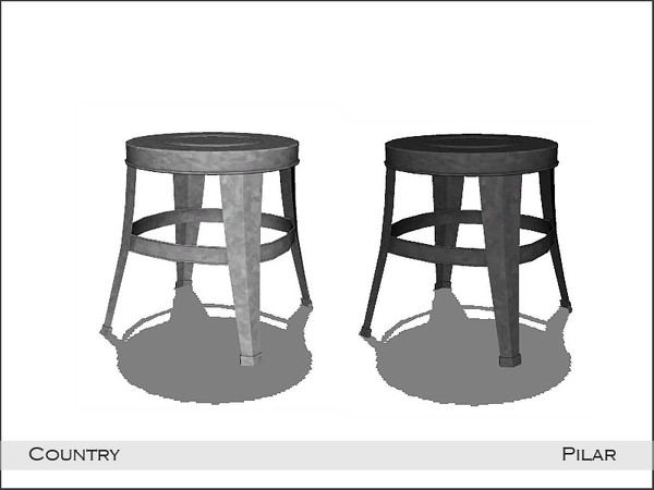 Sims 4 — Country Stool by Pilar — Country kitchen in various colors