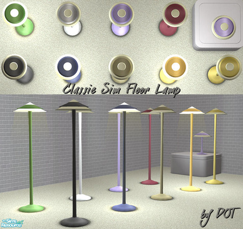 Sims 2 — Classic Sim Floor Lamp by DOT — \'Classic Sim Floor Lamp\' to match \'Classic Sim Table Lamp\' Sims2 by DOT of